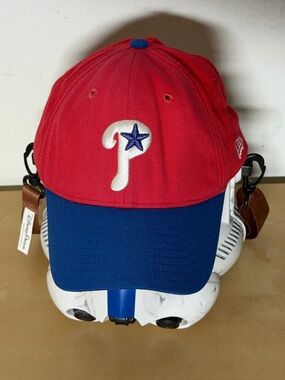 Vintage New Era Philadelphia Phillies Red Blue Strapback Hat Adjustable Cap
